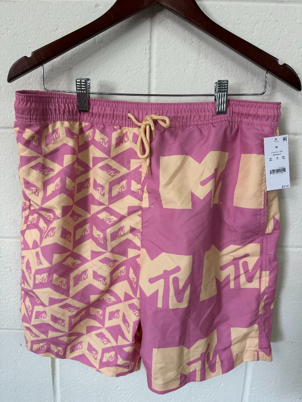 NWT MTV Pink & Yellow Swim Trunks Sizes S-XL Available!